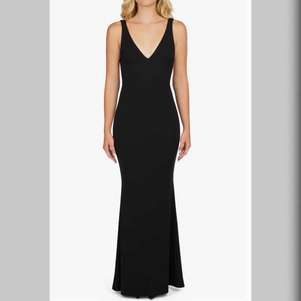 Katie May Tina Deep V-Neck Open Back Mermaid Gown Size Small